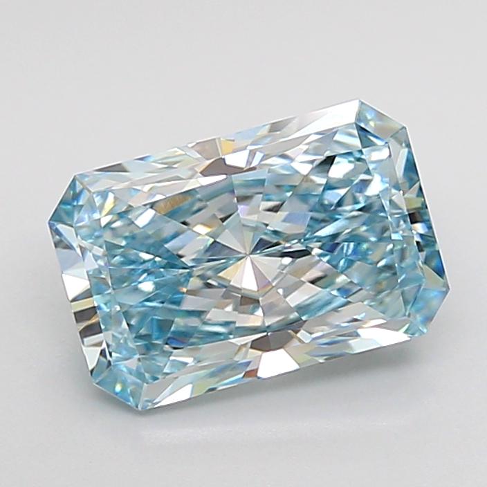 2.02 Ct. Fancy Intense Greenish Blue Radiant Lab Grown Diamond