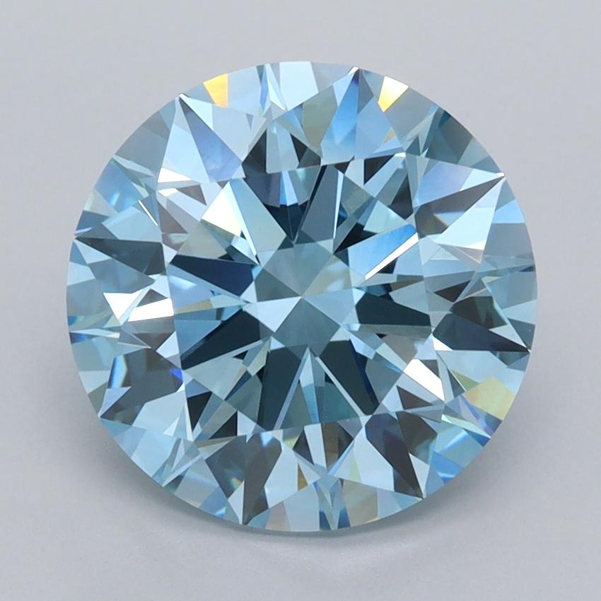 4.00 Ct. Fancy Vivid  Blue Round Lab Grown Diamond