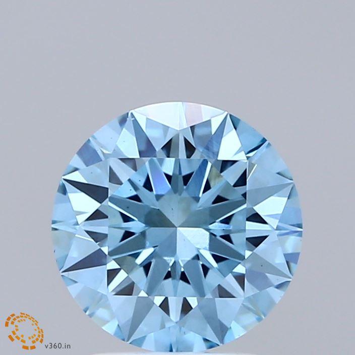 2.01 Ct. Fancy Vivid Blue Round Lab Grown Diamond