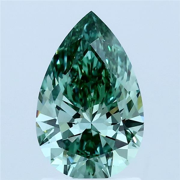 1.52 Ct. Fancy Vivid Green Pear Lab Grown Diamond