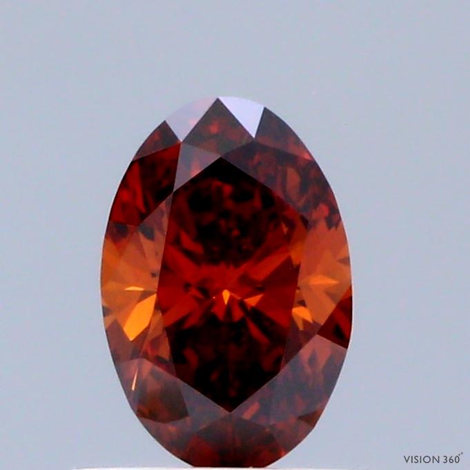 0.51 Ct. Fancy Deep Orange Oval Lab Grown Diamond