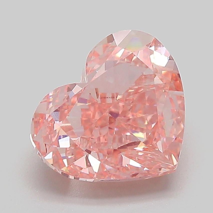 3.16 Ct. Fancy Vivid  Pink Heart Lab Grown Diamond