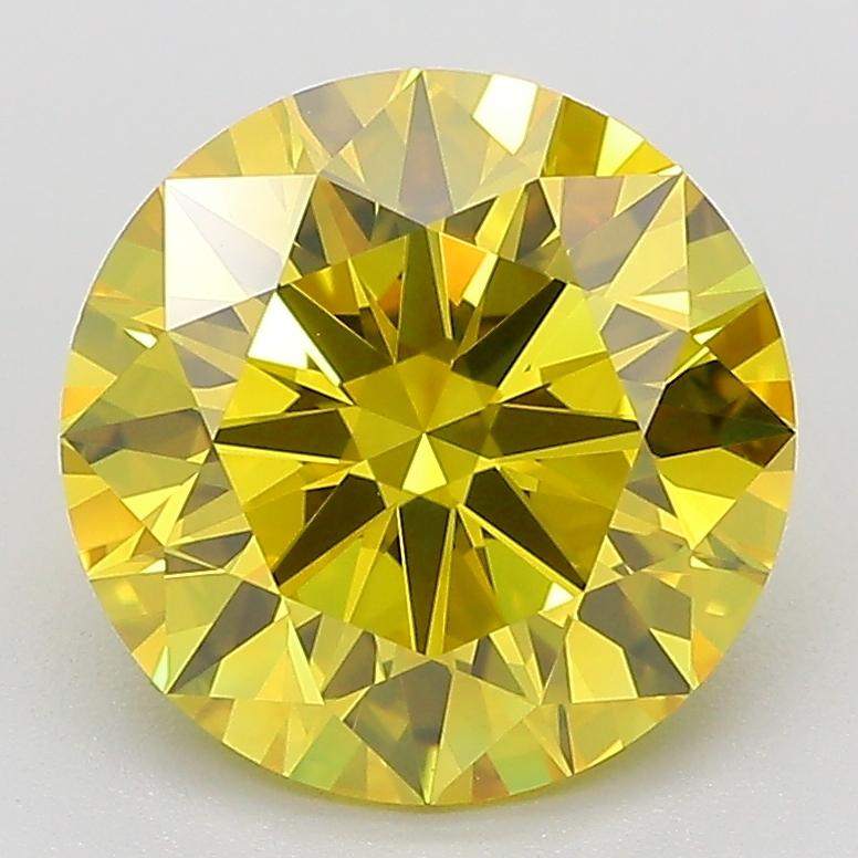 3.10 Ct. Fancy Yellow Round Lab Grown Diamond