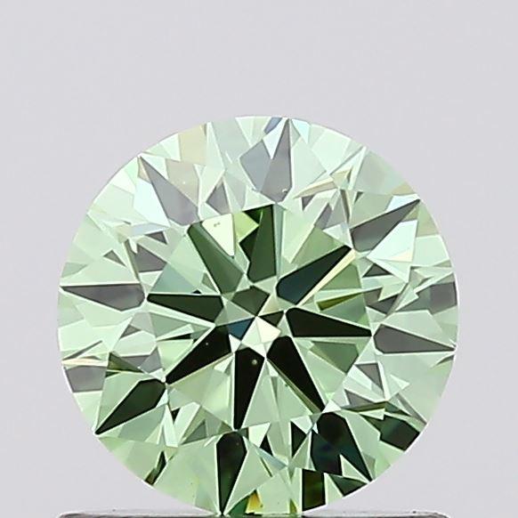 0.70 Ct. Fancy Vivid Green Round Lab Grown Diamond