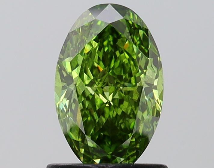 1.05 Ct. Fancy Vivid Green Oval Lab Grown Diamond