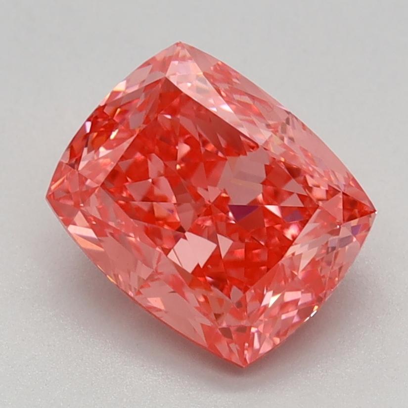 1.61 Ct. Fancy Vivid  Pink Cushion Lab Grown Diamond
