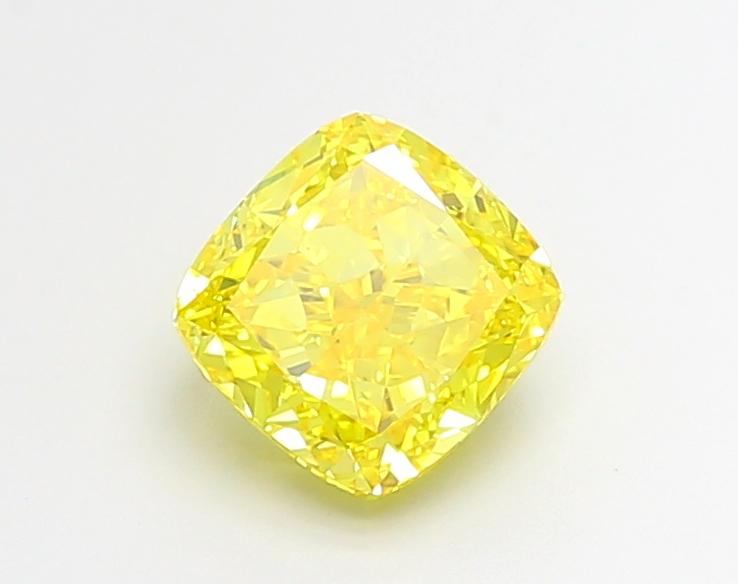 2.07 Ct. Fancy Vivid  Yellow Cushion Lab Grown Diamond