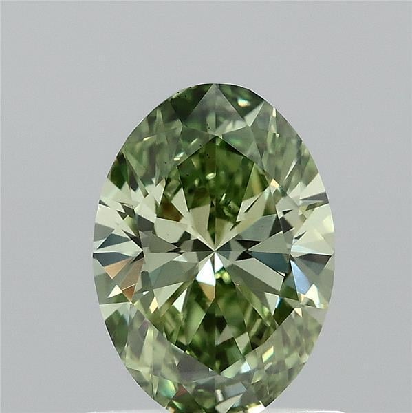 0.79 Ct. Fancy Vivid Green Oval Lab Grown Diamond