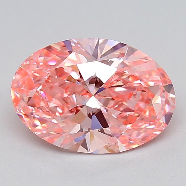3.10 Ct. Fancy Vivid  Pink Oval Lab Grown Diamond