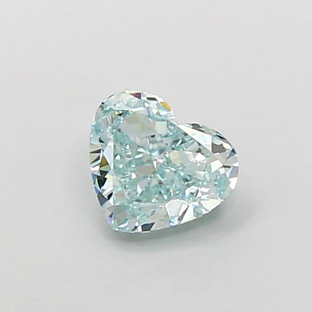 0.87 Ct. Fancy Intense Bluish Green Heart Lab Grown Diamond