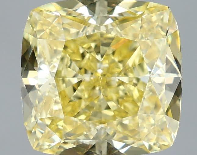 2.79 Ct. Fancy Intense  Yellow Cushion Lab Grown Diamond