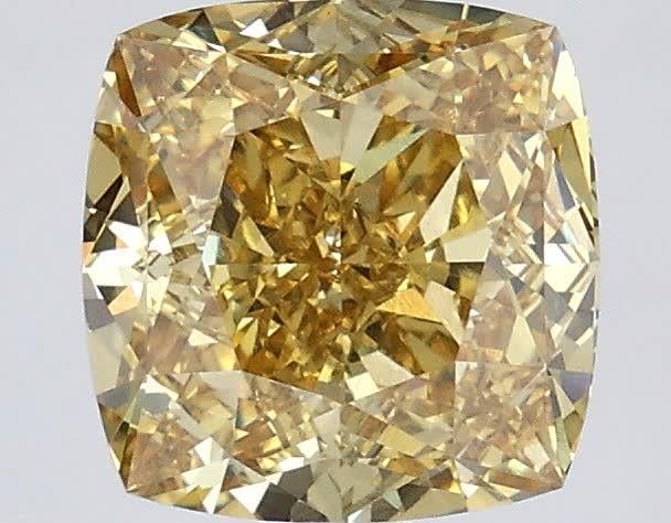 3.08 Ct. Fancy Intense Yellow Cushion Lab Grown Diamond