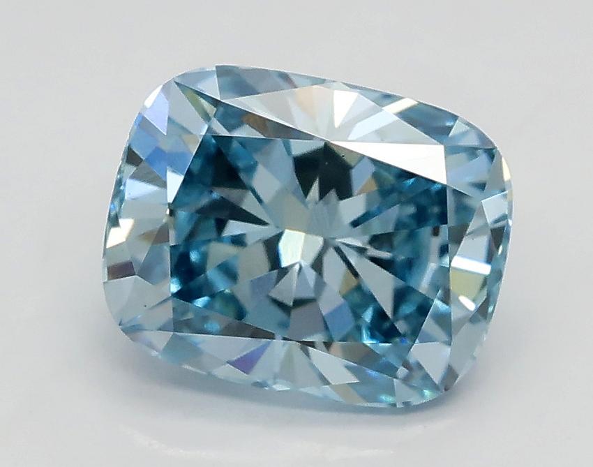 1.63 Ct. Fancy Intense Blue Cushion Lab Grown Diamond