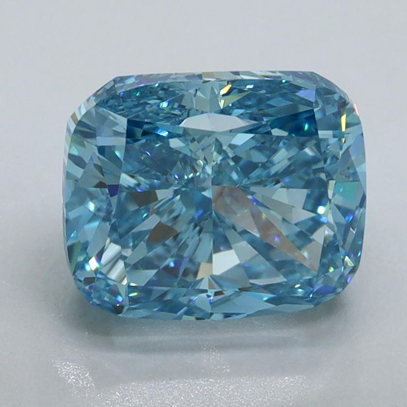 2.70 Ct. Fancy Vivid Malibu Blue Cushion Lab Grown Diamond