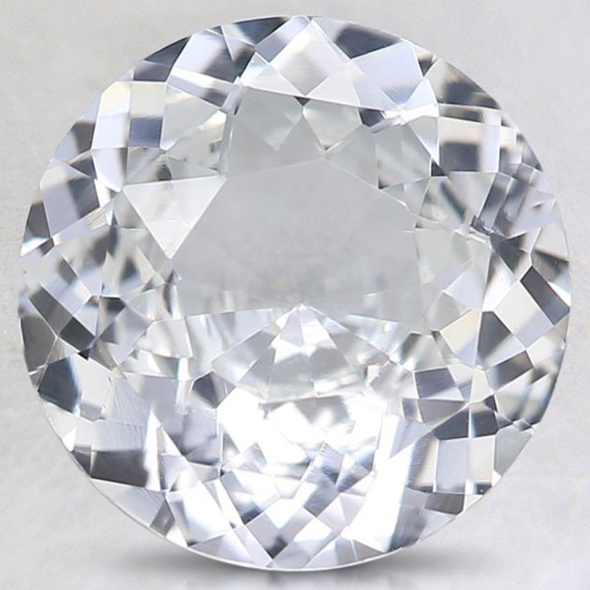 9.5mm White Round Sapphire