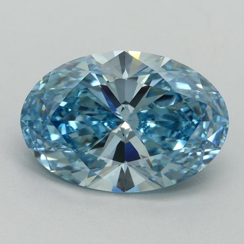5.02 Ct. Fancy Vivid Blue Oval Lab Grown Diamond