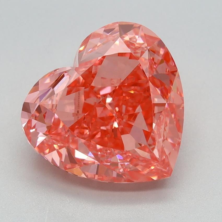 3.27 Ct. Fancy Vivid Pink Heart Lab Grown Diamond