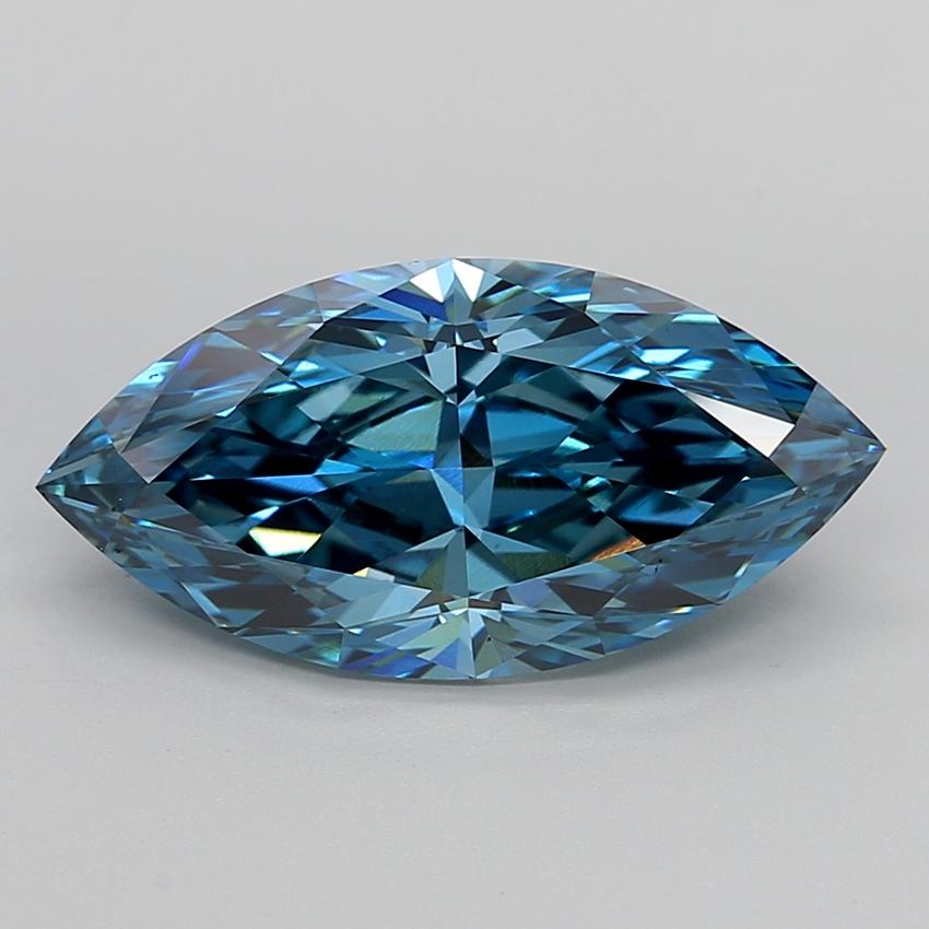 5.74 Ct. Fancy Vivid  Blue Marquise Lab Grown Diamond