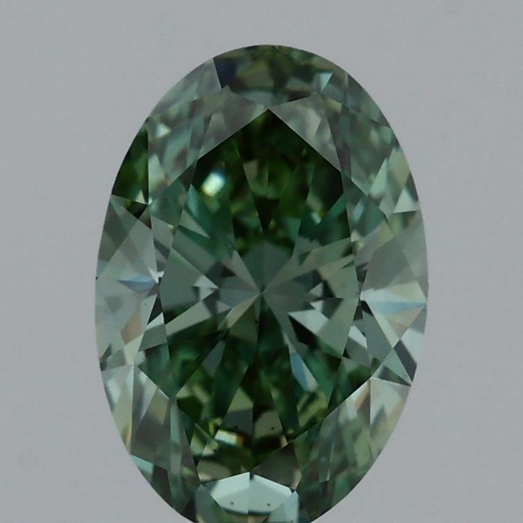 1.07 Ct. Fancy Vivid Green Oval Lab Grown Diamond
