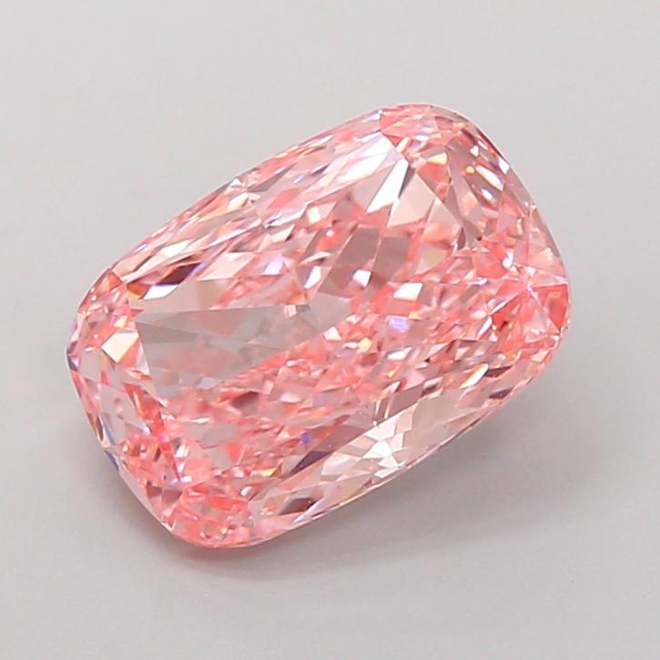 2.72 Ct. Fancy Vivid  Pink Cushion Lab Grown Diamond