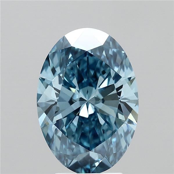 4.11 Ct. Fancy Vivid Blue Oval Lab Grown Diamond
