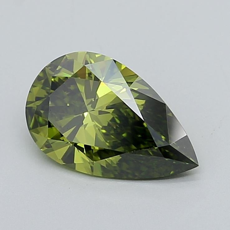 1.54 Ct. Fancy Vivid  Green Pear Lab Grown Diamond