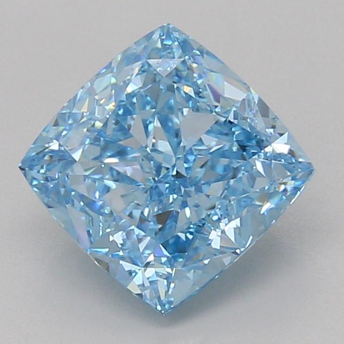 3.09 Ct. Fancy Vivid Blue Cushion Lab Grown Diamond