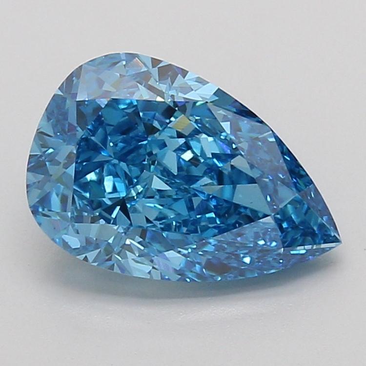 3.08 Ct. Fancy Vivid Blue Pear Lab Grown Diamond