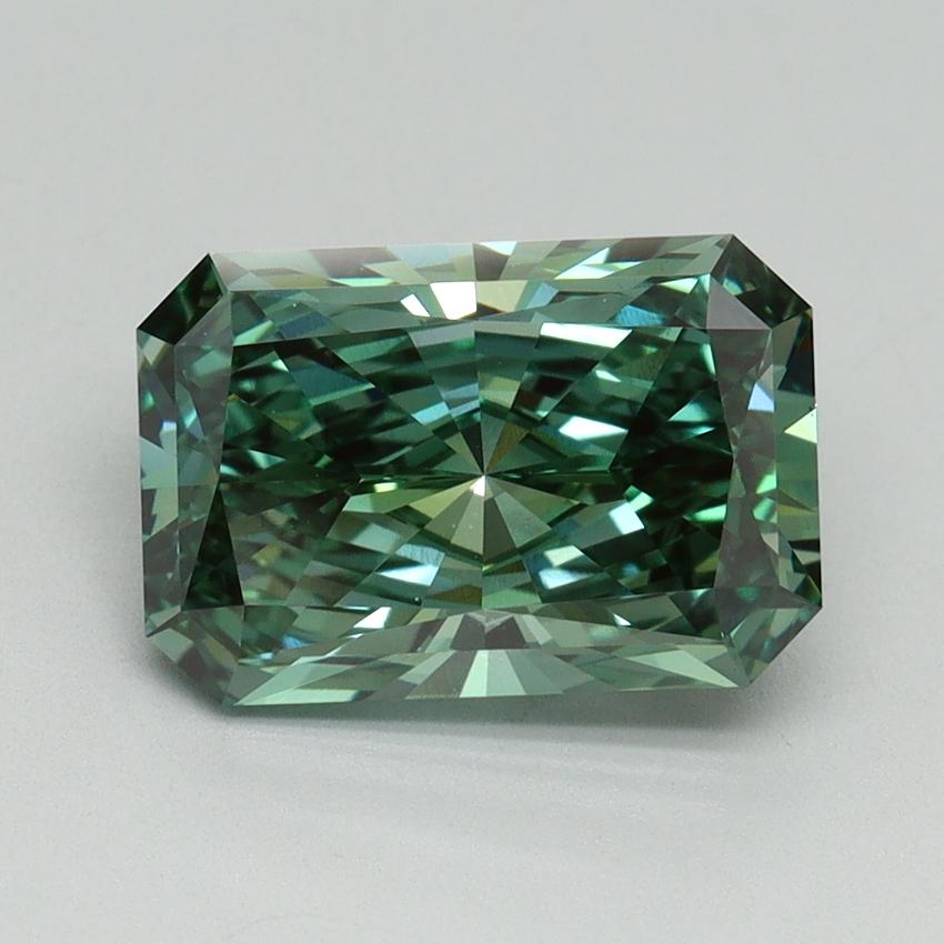 3.02 Ct. Fancy Vivid Green Radiant Lab Grown Diamond