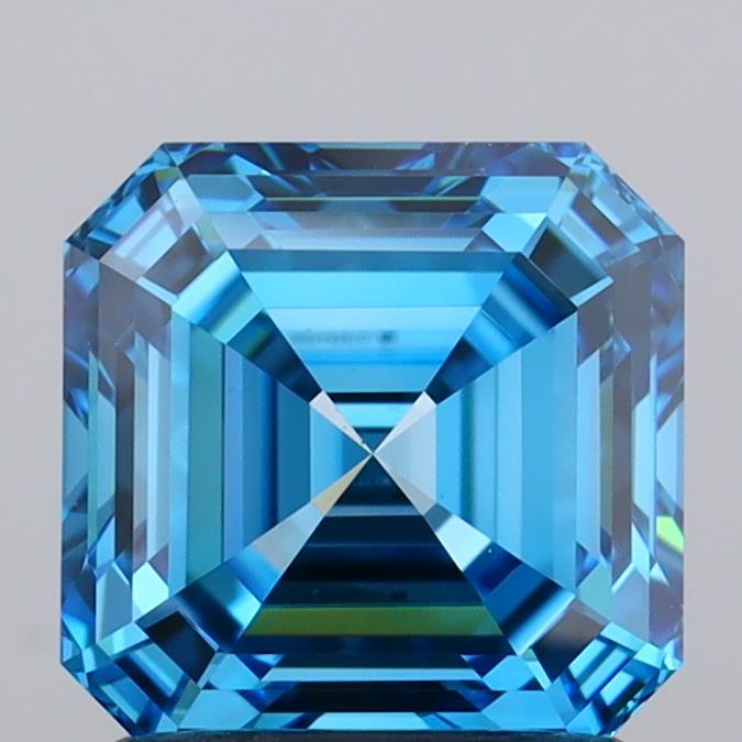 1.55 Ct. Fancy Vivid Blue Asscher Lab Grown Diamond
