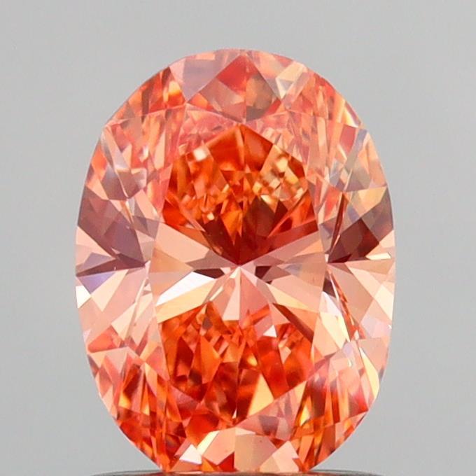 1.04 Ct. Fancy Vivid Pinkish Orange Oval Lab Grown Diamond