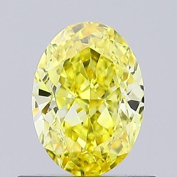 0.57 Ct. Fancy Vivid Yellow Oval Lab Grown Diamond