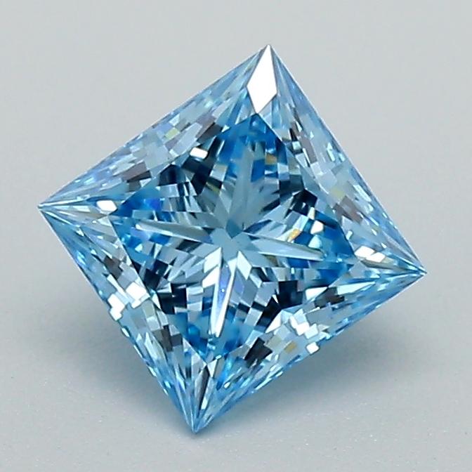 1.01 Ct. Fancy Vivid Blue Princess Lab Grown Diamond