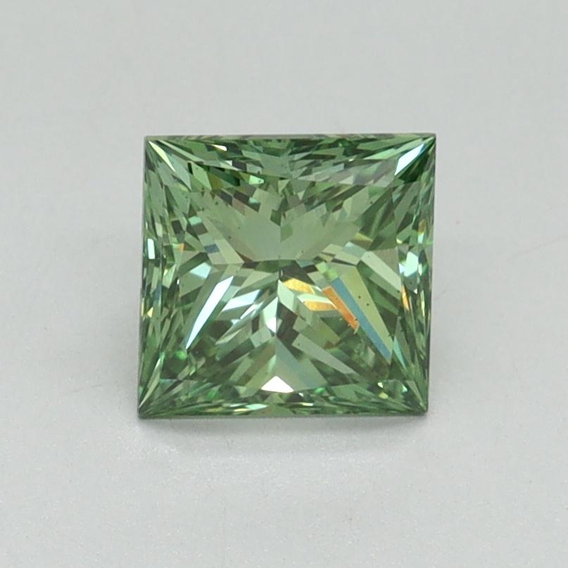 1.00 Ct. Fancy Vivid Green Princess Lab Grown Diamond