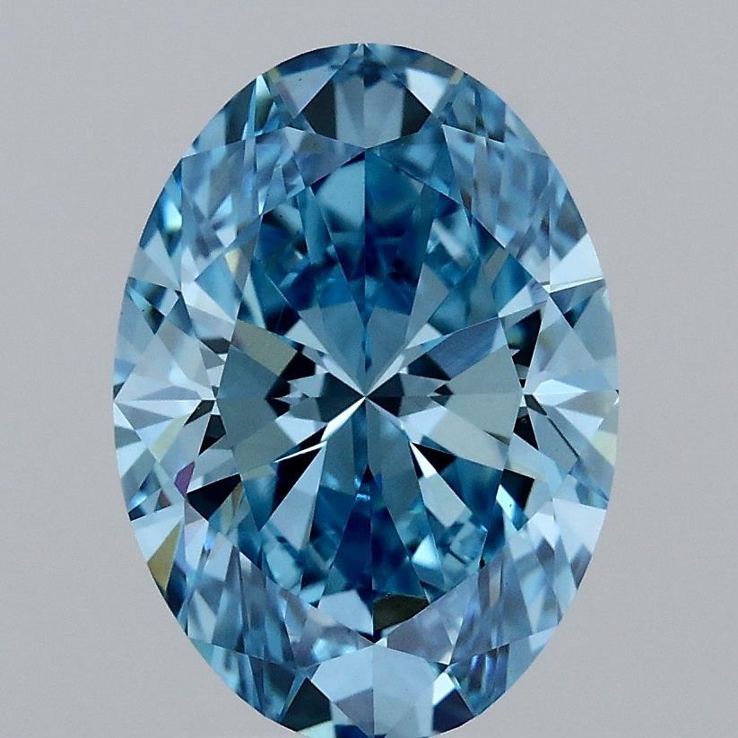 2.56 Ct. Fancy Vivid Blue Oval Lab Grown Diamond