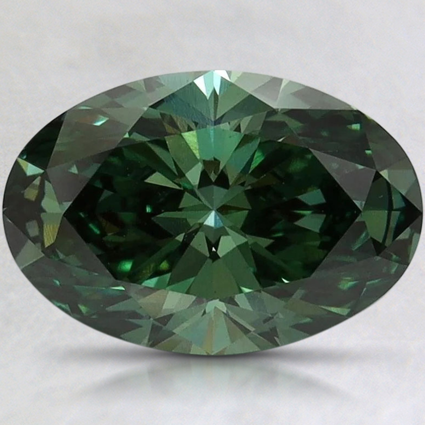 2.19 Ct. Fancy Vivid Green Oval Lab Grown Diamond