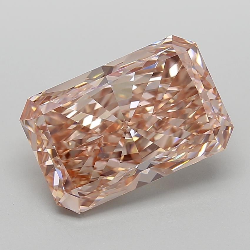 7.00 Ct. Fancy Intense Brownish Pink Radiant Lab Grown Diamond
