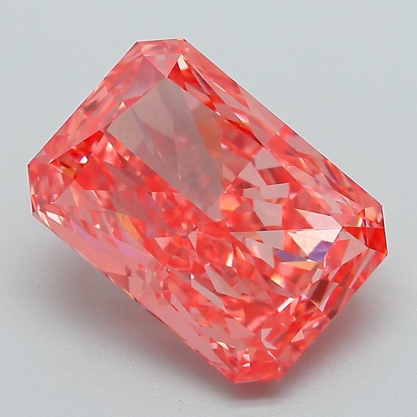 4.66 Ct. Fancy Vivid Pink Radiant Lab Grown Diamond