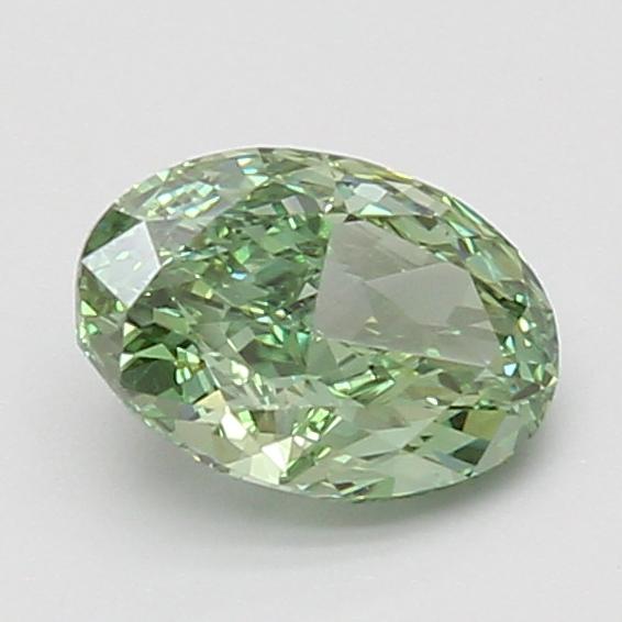 1.17 Ct. Fancy Vivid Green Oval Lab Grown Diamond