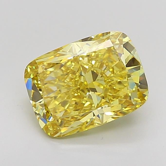 4.03 Ct. Fancy Intense Yellow Cushion Lab Grown Diamond