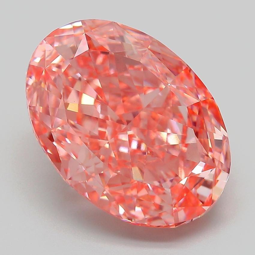 7.92 Ct. Fancy Vivid Pink Oval Lab Grown Diamond