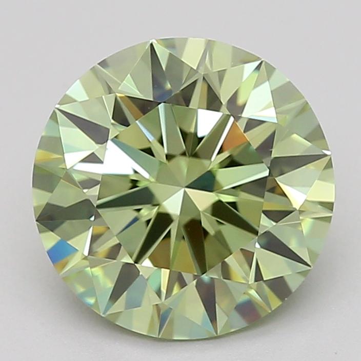 2.08 Ct. Fancy Vivid  Green Round Lab Grown Diamond