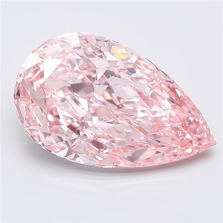 8.69 Ct. Fancy Vivid  Pink Pear Lab Grown Diamond