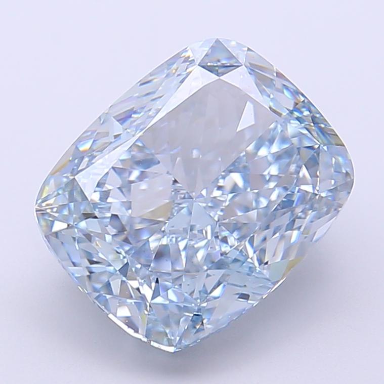 4.70 Ct. Fancy Intense  Blue Cushion Lab Grown Diamond