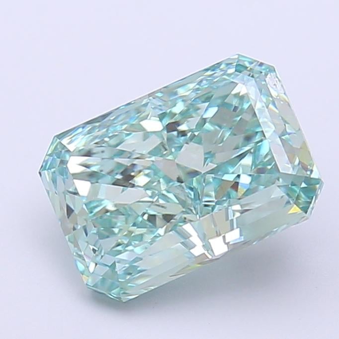 2.57 Ct. Fancy Vivid  Green Radiant Lab Grown Diamond