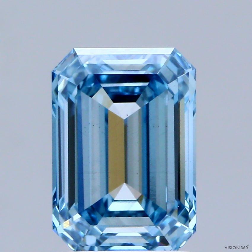 2.01 Ct. Fancy Vivid Blue Emerald Lab Grown Diamond
