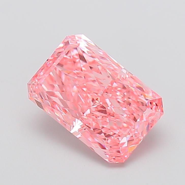 3.10 Ct. Fancy Vivid  Pink Radiant Lab Grown Diamond