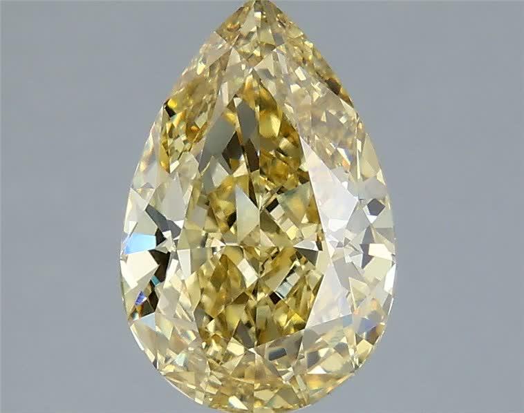 2.57 Ct. Fancy Intense Yellow Pear Lab Grown Diamond