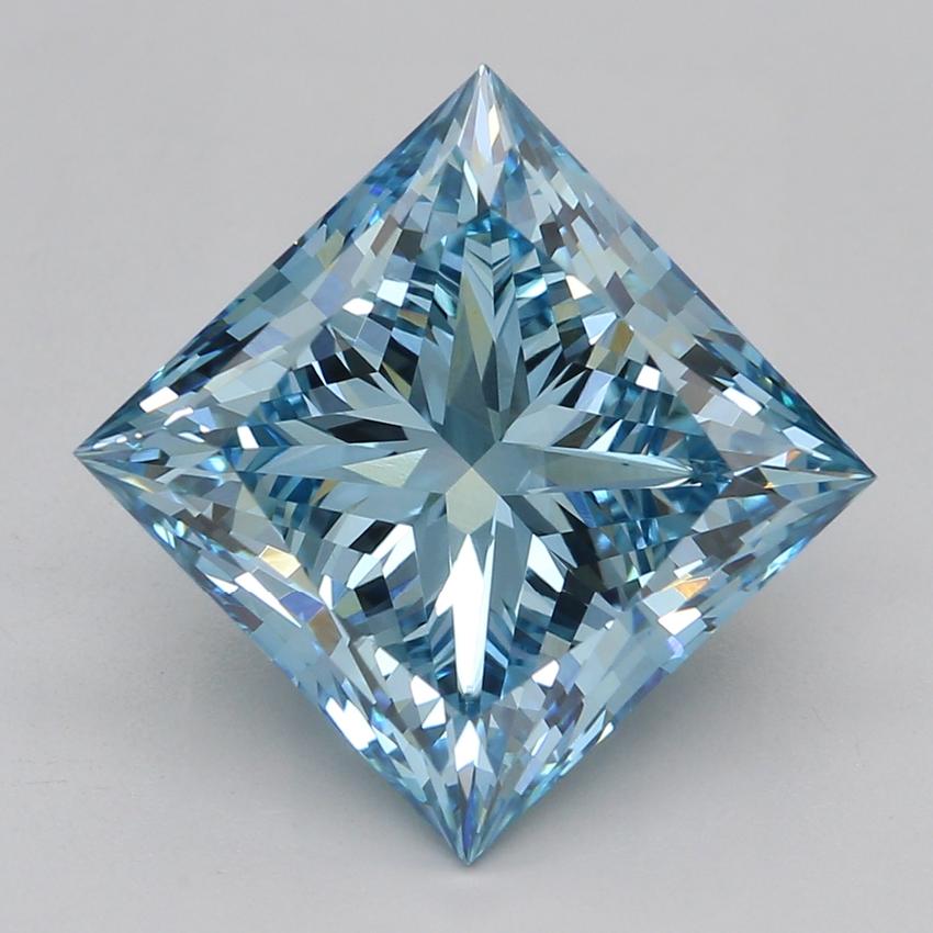 3.16 Ct. Fancy Vivid Blue Princess Lab Grown Diamond
