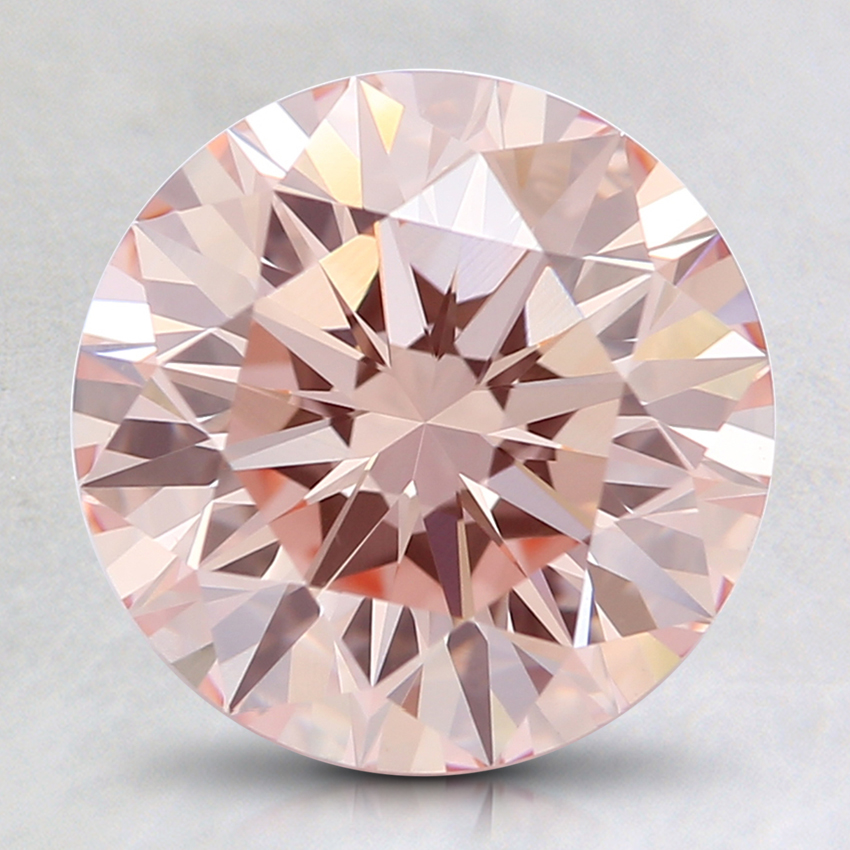 2.21 Ct. Fancy Light Orangy Pink Round Lab Grown Diamond
